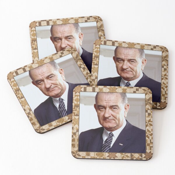 Item preview, Lyndon B. Johnson — Vintage Presidential Quilt Blanket designed and sold by Bluntees .