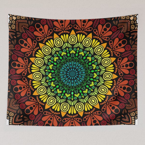 Item preview, Earth Tone Tribal Mandala | Warm Autumn Geometric Art designed and sold by FioreDiCiliegio.