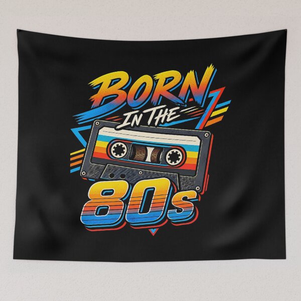 Item preview, Born In The 80s Neon Retro Cassette Tape Nostalgia designed and sold by Photo-Sphere101.