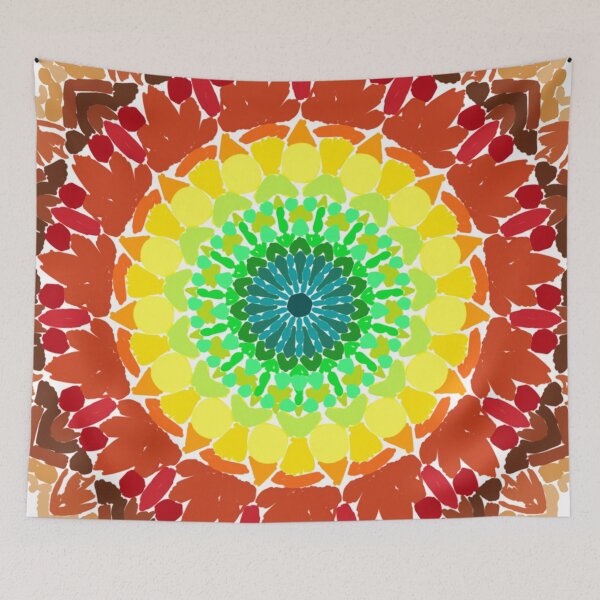 Item preview, Lineless Earth Tone Mandala | Warm Autumn Mosaic Art designed and sold by FioreDiCiliegio.