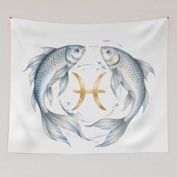 Artikelvorschau, Fische-Aquarell-Fischsymbol Elegant entworfen und verkauft von Zodiac Celestial Art.