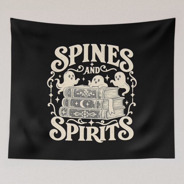 Item preview, Spines And Spirits Ghost Reader Bookish Halloween designed and sold by DreamLayerStudio.