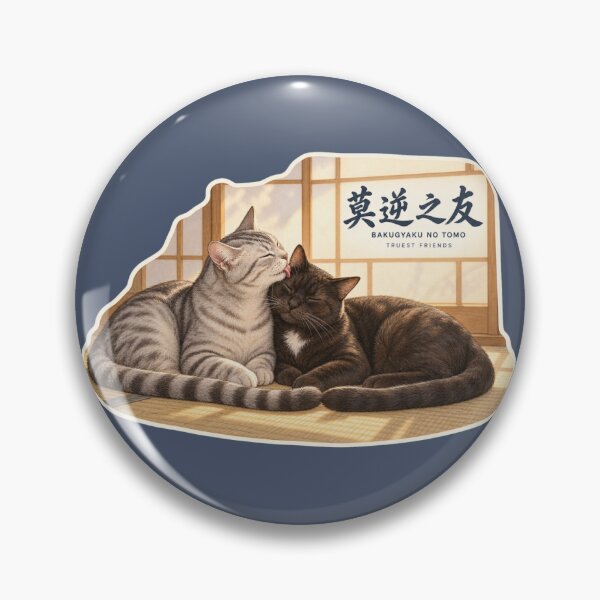 Item preview, Bakugyaku no Tomo 莫逆之友 Japanese Cat Sticker – A Bond of Complete Trust designed and sold by KOTOWA.