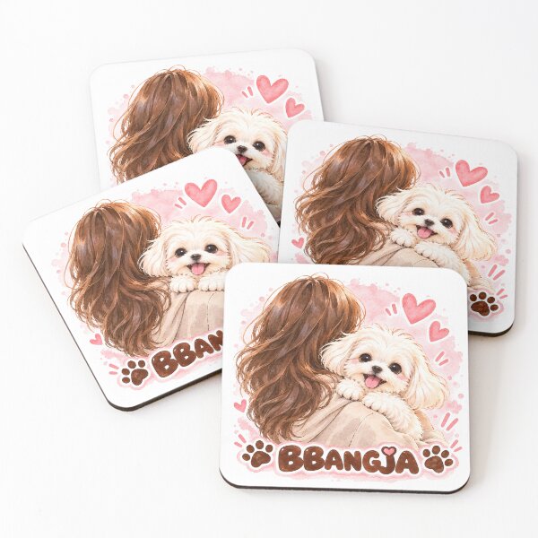 Item preview, BBANGJA – Cute Maltese Puppy Hugging Mom | Sweet Dog Love Watercolor Art designed and sold by Windy-market.