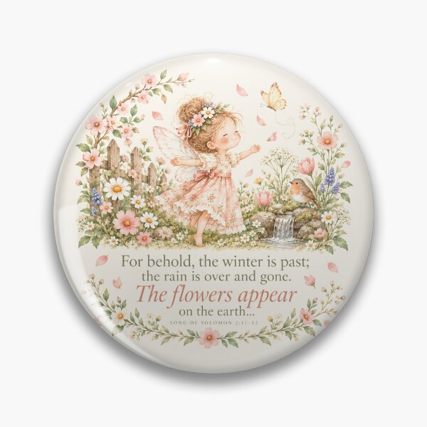 Artikelvorschau, The Flowers Appear – Christian Fairy Garden Bible Verse Art entworfen und verkauft von looplandger.