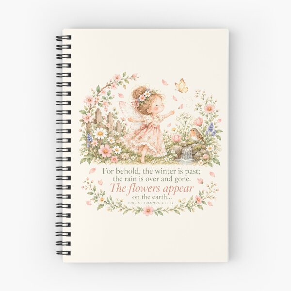 Artikelvorschau, The Flowers Appear – Christian Fairy Garden Bible Verse Art entworfen und verkauft von looplandger.