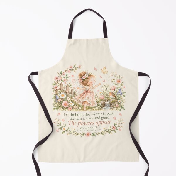 Artikelvorschau, The Flowers Appear – Christian Fairy Garden Bible Verse Art entworfen und verkauft von looplandger.