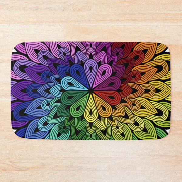 Item preview, Rainbow Peacock Mandala | Vibrant Floral Geometric Art designed and sold by FioreDiCiliegio.