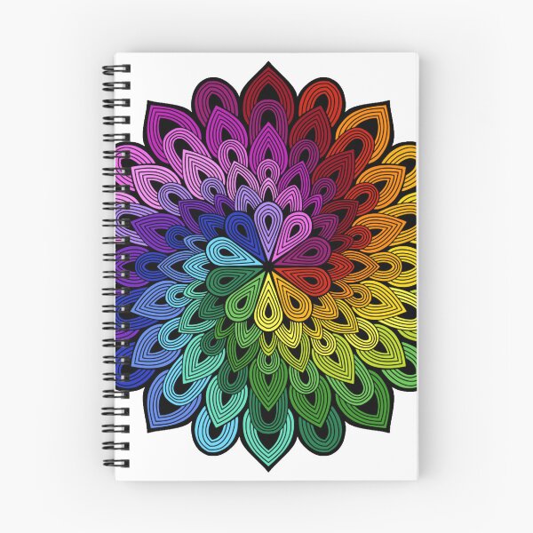 Item preview, Rainbow Peacock Mandala | Vibrant Floral Geometric Art designed and sold by FioreDiCiliegio.