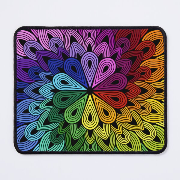 Item preview, Rainbow Peacock Mandala | Vibrant Floral Geometric Art designed and sold by FioreDiCiliegio.