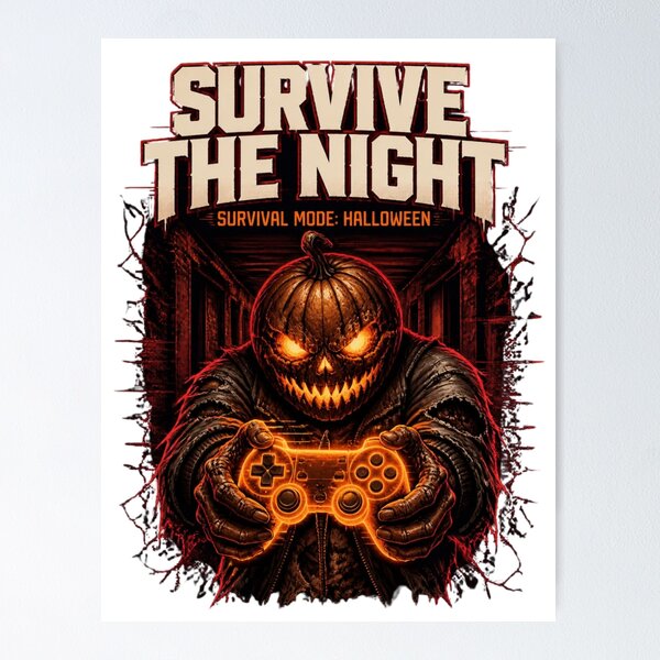 Artikelvorschau, Halloween-Gaming – Überlebensmodus „Überlebe die Nacht“ (Gamer Pumpkin) entworfen und verkauft von 21degrees-club.