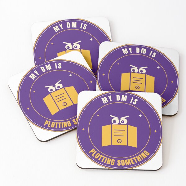 Item preview, My DM Is Plotting Something | Funny Tabletop RPG Game Master Badge designed and sold by Mega-Shopping.