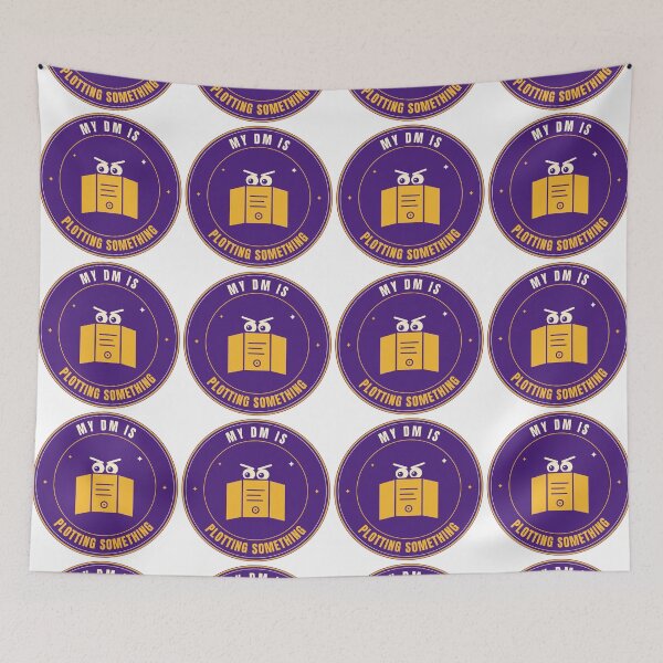 Item preview, My DM Is Plotting Something | Funny Tabletop RPG Game Master Badge designed and sold by Mega-Shopping.