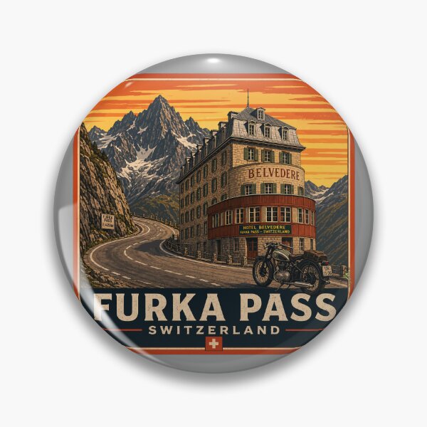 Item preview, Furka Pass Switzerland Furkapass Motorcycle Cycle Sticker TShirt 16 designed and sold by OuterShellUK.