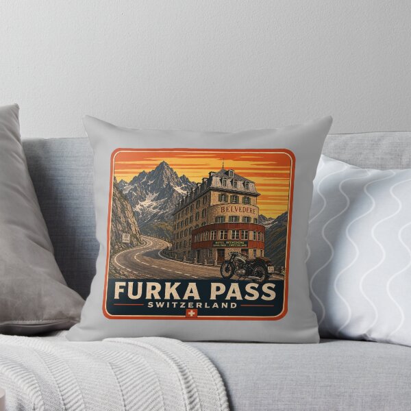 Item preview, Furka Pass Switzerland Furkapass Motorcycle Cycle Sticker TShirt 16 designed and sold by OuterShellUK.