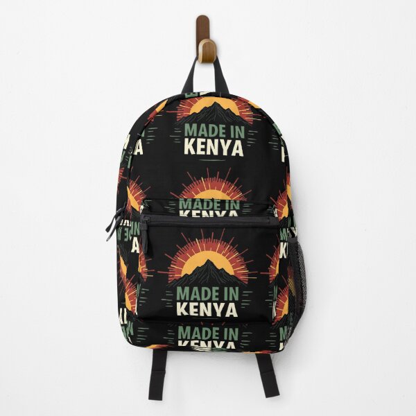 Artikelvorschau, Made in Kenya Sunrise Mountain - Retro Red and Gold Sun entworfen und verkauft von Lucid Dream Pixel.