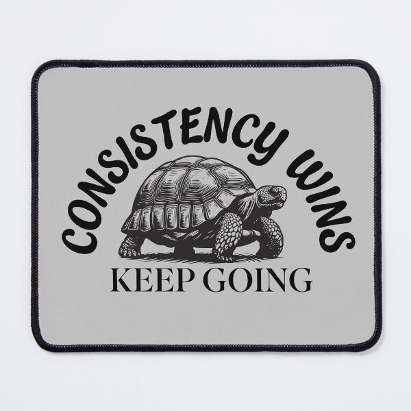 Item preview, Consistency wins tortoise motivational artwork designed and sold by Visualfuse.