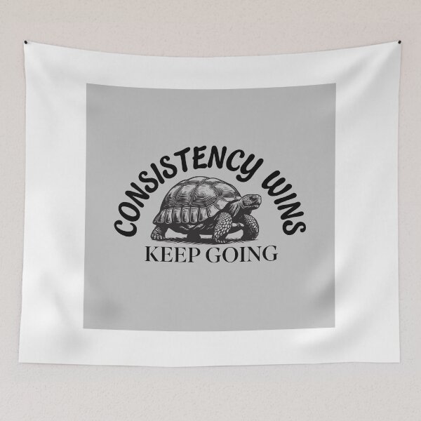 Item preview, Consistency wins tortoise motivational artwork  designed and sold by Visualfuse.