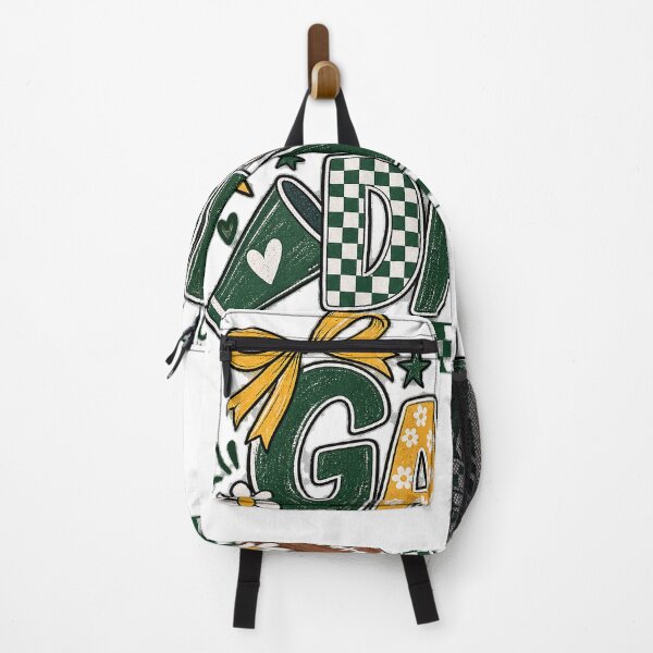 Item preview, Game Day Football Cheer Green Gold Retro Daisy Leopard designed and sold by CatiaStudioArt.