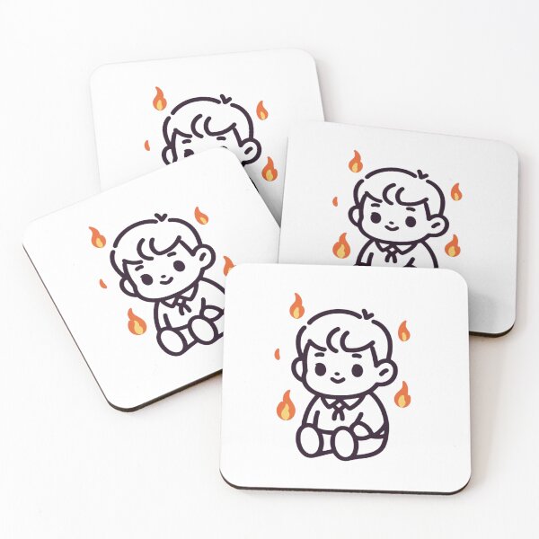Item preview, Calm in Chaos Cute Cartoon with Flames designed and sold by EcoArtTees.