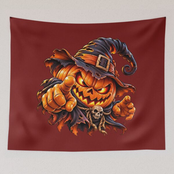 Item preview, Spooky Halloween Pumpkin Witch Pointing At You designed and sold by charmaroundyou.