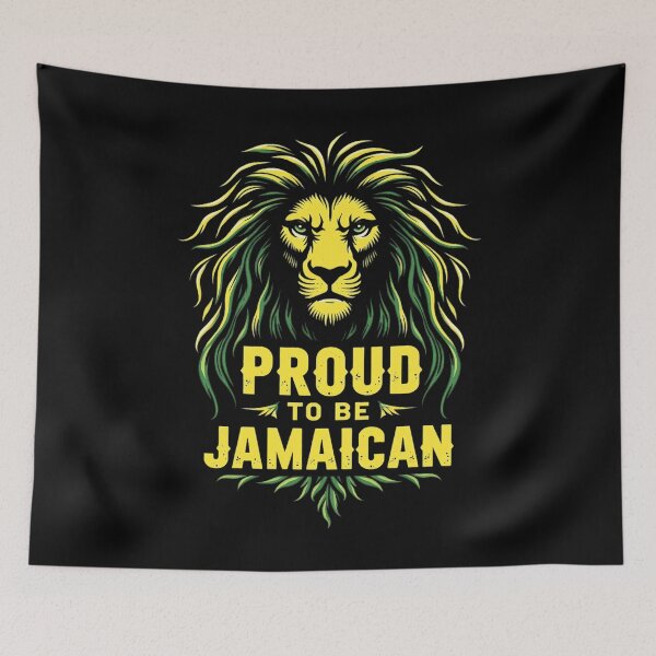 Artikelvorschau, Proud to Be Jamaican - Yellow and Green Lion Heritage Design entworfen und verkauft von Lucid Dream Pixel.