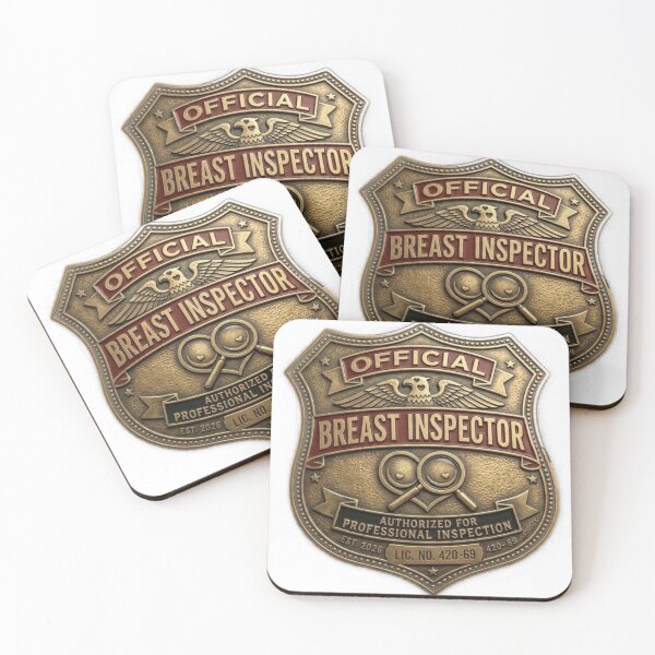Item preview, Official Breast Inspector Badge Minimalist Parody / Funny Guard Security Parody Emblem designed and sold by MarceBersi.