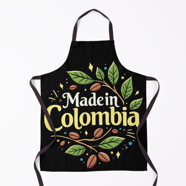 Artikelvorschau, Made in Colombia Coffee Beans - Hand Lettered Leafy Botanical Design entworfen und verkauft von Lucid Dream Pixel.