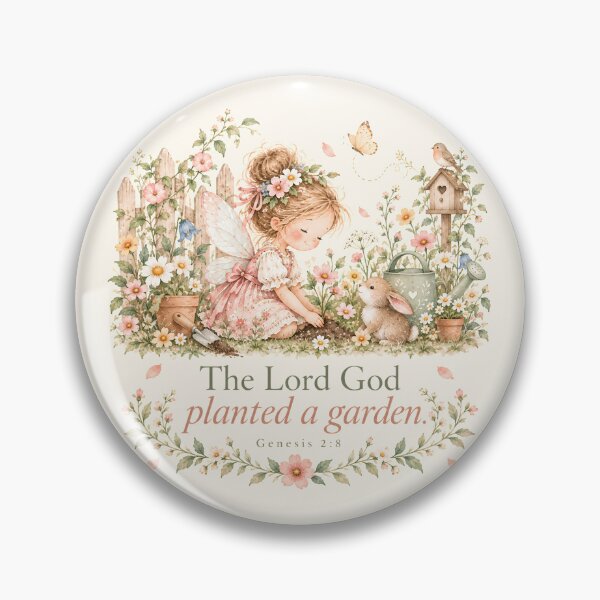 Artikelvorschau, The Lord God Planted a Garden – Christian Fairy Garden Bible Verse Art entworfen und verkauft von looplandger.