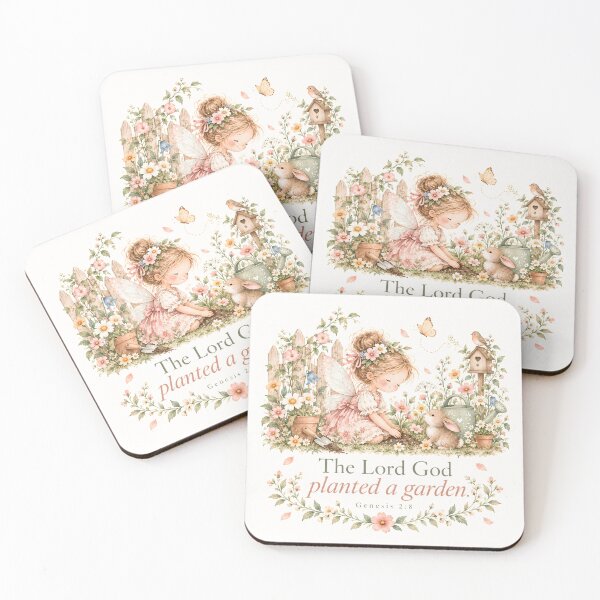 Item preview, The Lord God Planted a Garden – Christian Fairy Garden Bible Verse Art designed and sold by looplandger.