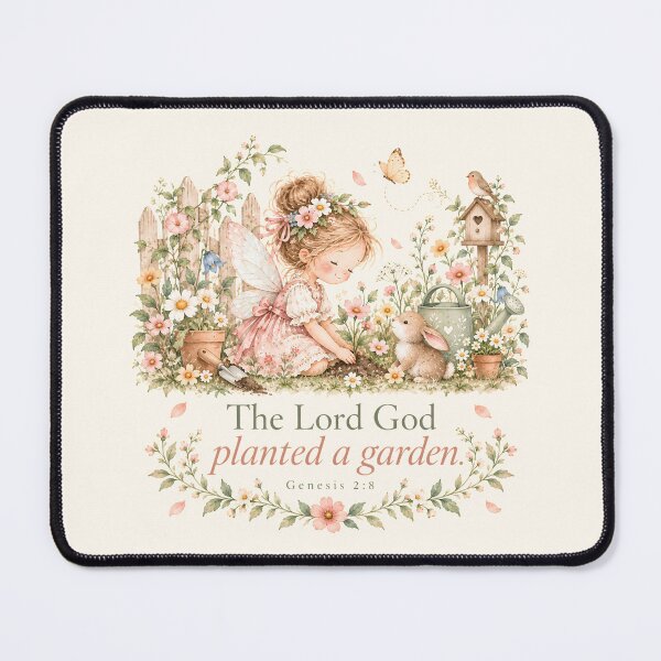 Artikelvorschau, The Lord God Planted a Garden – Christian Fairy Garden Bible Verse Art entworfen und verkauft von looplandger.