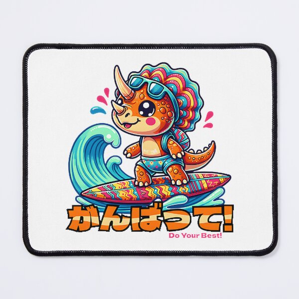 Item preview, Cute Kawaii Dinosaur Surfing Cartoon Design for Fun and Playful Style designed and sold by ItIsIsz.