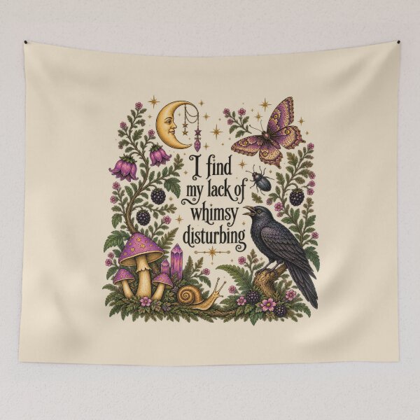 Item preview, Raven Moon Moth Witchy Dark Cottagecore Art designed and sold by AmiGraph.