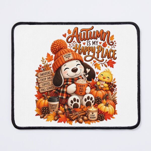 Item preview, Cozy Autumn Dog and Friends Illustration designed and sold by ZayCreates.