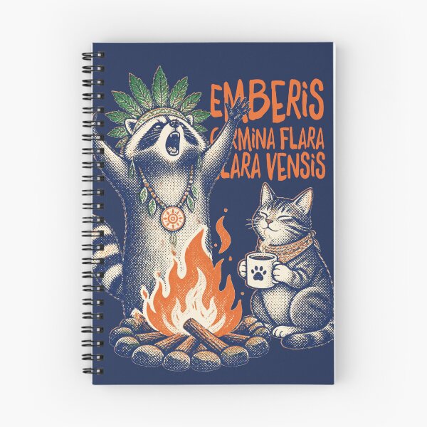 Item preview, Funny camping chanting raccoon cat campfire nature worship fire god designed and sold by BigMRanch.