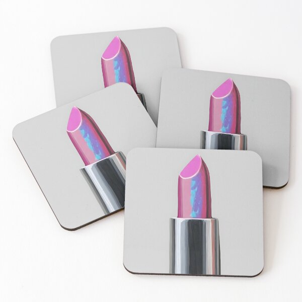 Item preview, Hot Pink Holographic Lipstick Painterly Art designed and sold by Sweetchaos73.