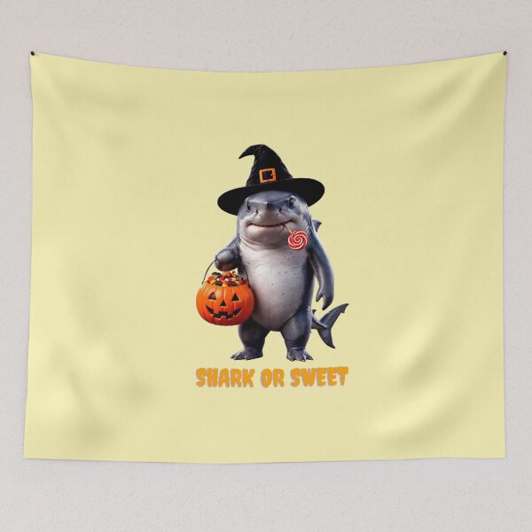 Item preview, Shark or Sweet Halloween Shark Funny Cute Witch Candy designed and sold by Thegoldenline.
