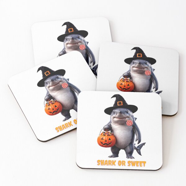 Item preview, Shark or Sweet Halloween Shark Funny Cute Witch Candy designed and sold by Thegoldenline.