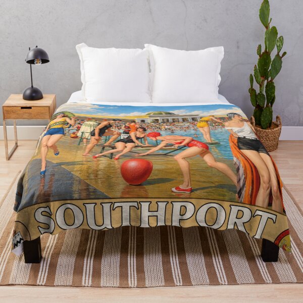 Item preview, Vintage Travel Poster, Southport Seaside Poster, Fortunino Matania Art Deco Wall Art designed and sold by RickE.