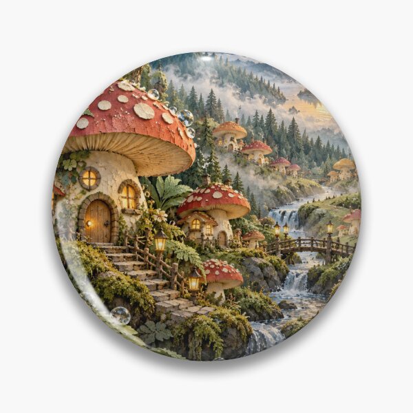 Item preview, Mushroom Village at Dawn designed and sold by DrizzyV.