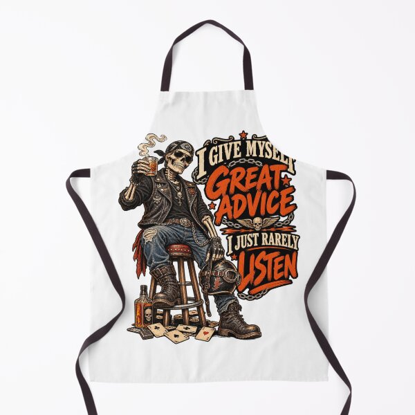 Item preview, I Give Myself Great Advice, I Just Rarely Listen - Biker Skeleton Graphic T-Shirt designed and sold by ZayCreates.