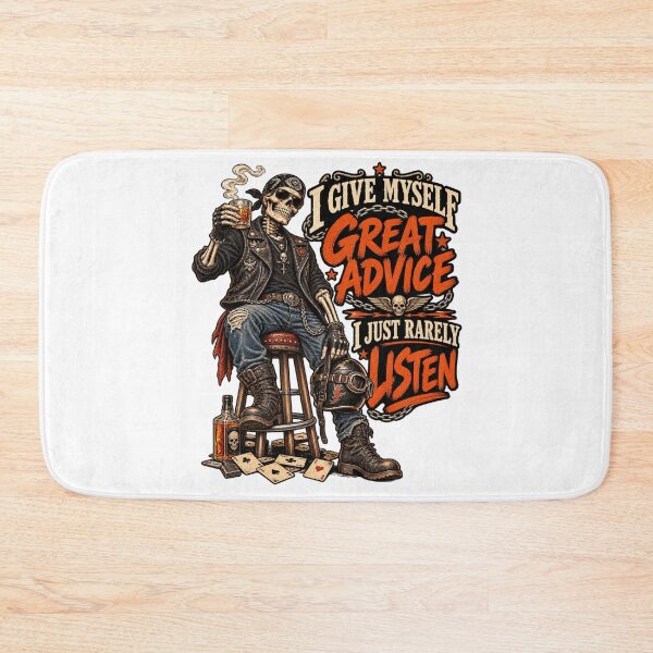Item preview, I Give Myself Great Advice, I Just Rarely Listen - Biker Skeleton Graphic T-Shirt  designed and sold by ZayCreates.