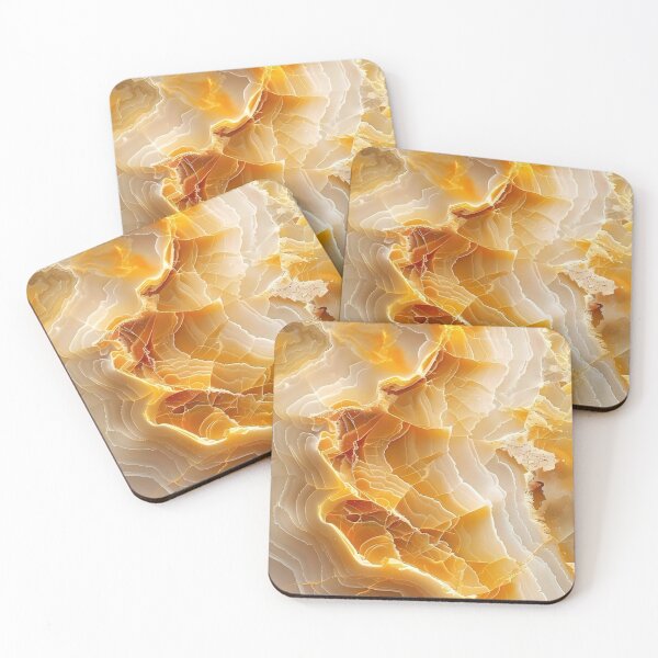 Item preview, Golden Onyx Marble Texture — Natural Amber Geode Abstract Art designed and sold by LYAN-STORE.