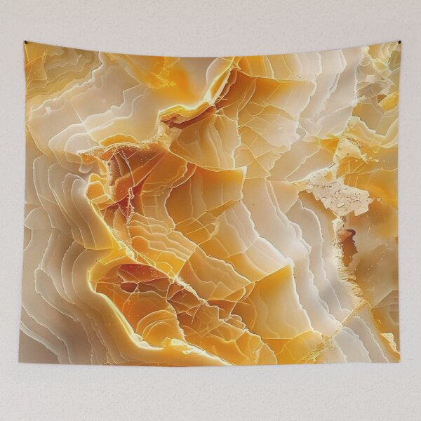 Item preview, Golden Onyx Marble Texture — Natural Amber Geode Abstract Art designed and sold by LYAN-STORE.