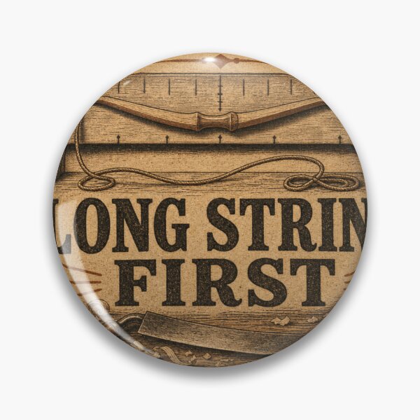 Item preview, Long String First Short String Later – Bowyer Tillering Leather Patch Design designed and sold by BoosterShop.