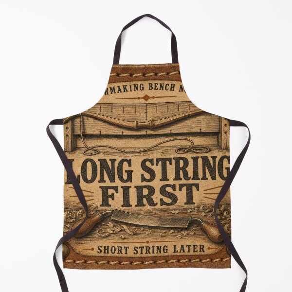 Item preview, Long String First Short String Later – Bowyer Tillering Leather Patch Design designed and sold by BoosterShop.