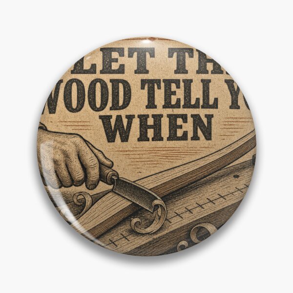 Item preview, Let The Wood Tell You When – Bowmaking Scraper Workbench Leather Patch designed and sold by BoosterShop.