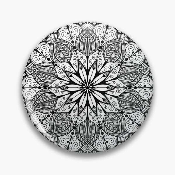 Item preview, Intricate Geometric Flower Mandala | Minimalist Black and White Art designed and sold by FioreDiCiliegio.
