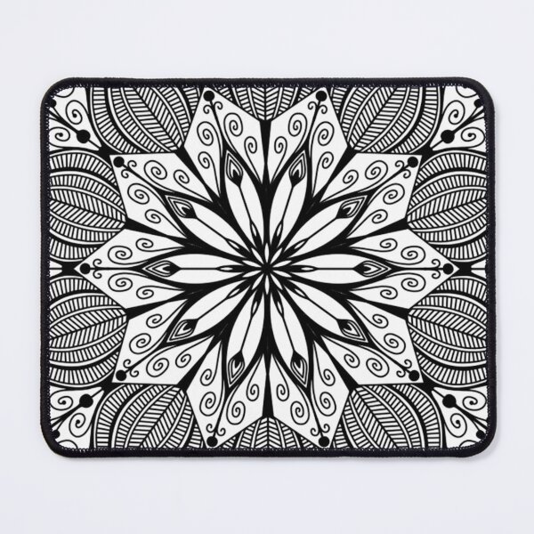 Item preview, Intricate Geometric Flower Mandala | Minimalist Black and White Art designed and sold by FioreDiCiliegio.