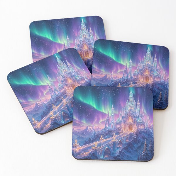 Item preview, Enchanted Ice Castle Under the Northern Lights Magical Christmas Fantasy designed and sold by acceleratorhams.